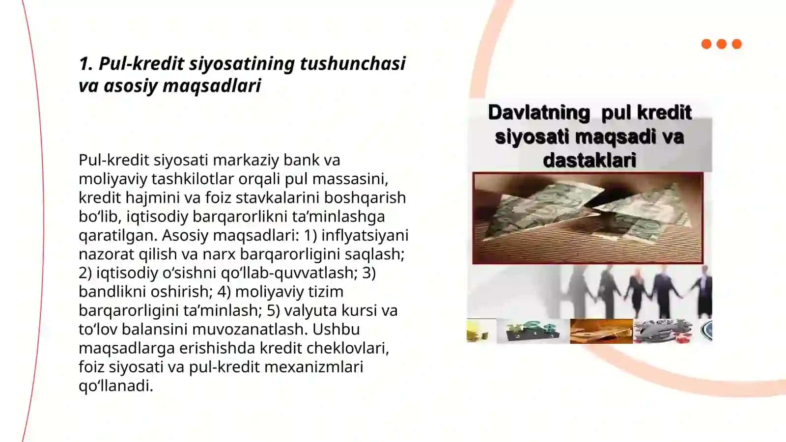 Iqtisodiyotda pul kredit siyosati va undagi o'zgarishlar 3
