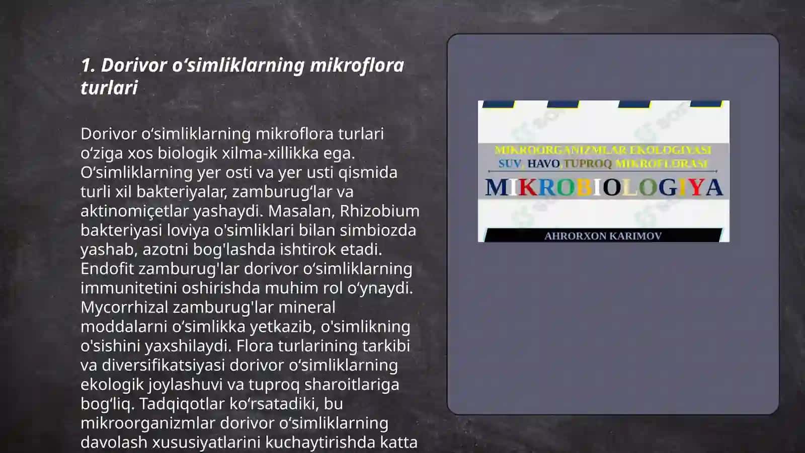 Dorivor oʻsimliklar xomashyosining mikroflorasi 3