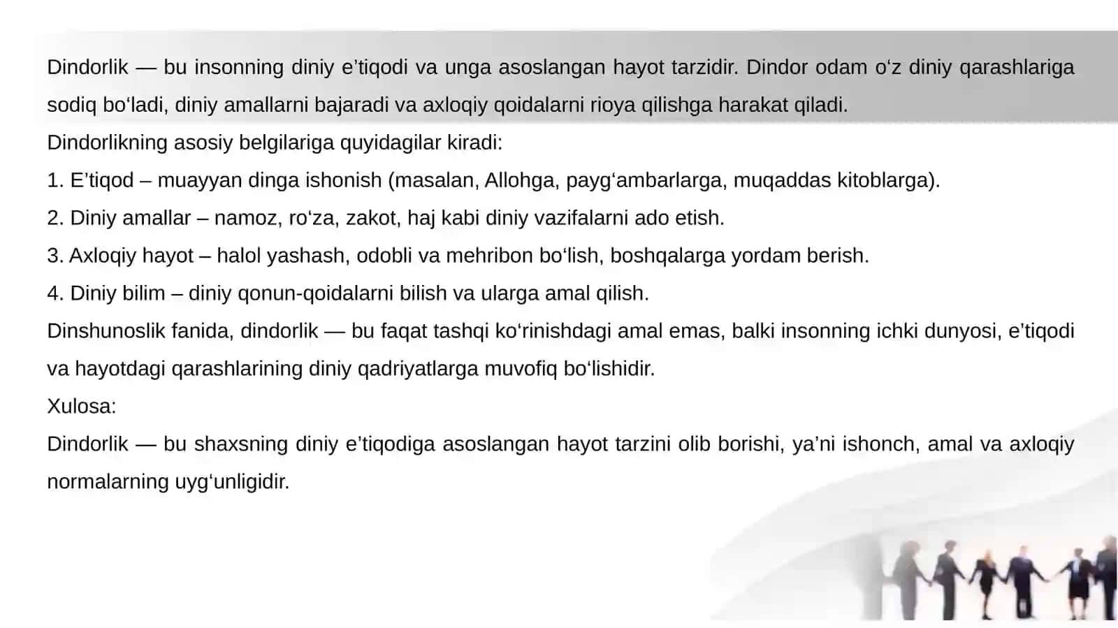 Dindorlik va taqvodorlikning oʻzaro aloqasi va farqi 3