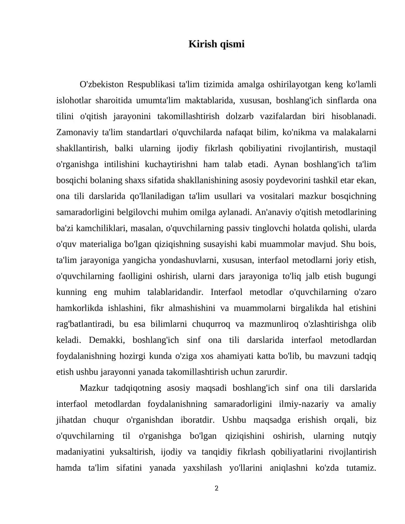 Boshlang'ich sinf ona tili darslarida interfaol metodlardan foydalanish samaradorligi 3