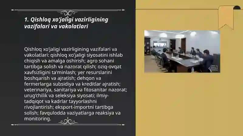 Qishloq xo‘jaligi vazirligining vazifalari va vakolatlari 3