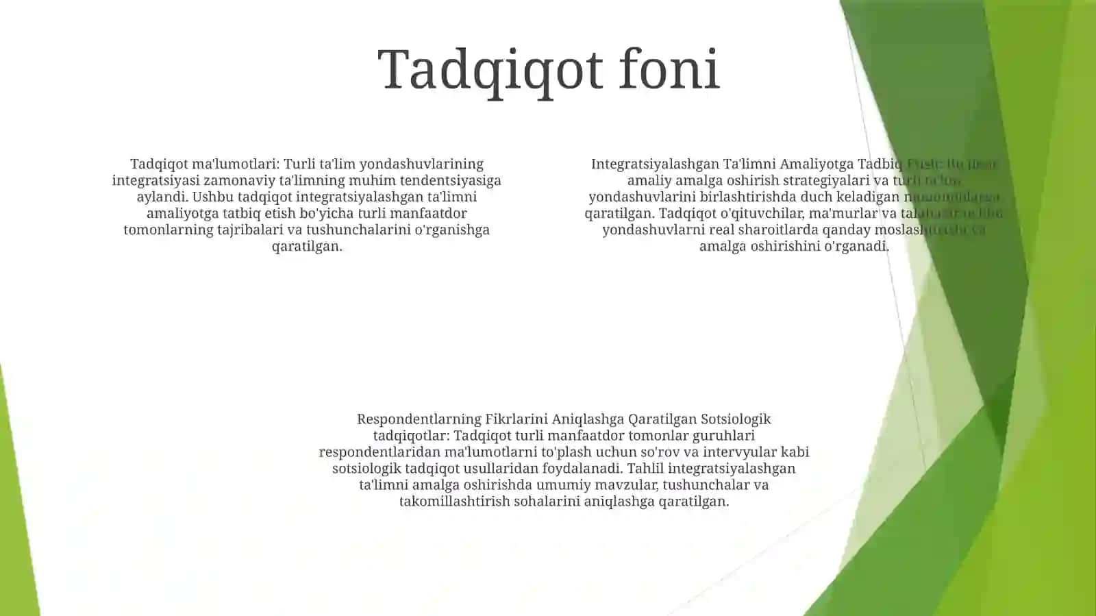 Integratsiyalashgan Ta'Limni Amaliyotga Tadbiq Etish Bo'Yicha Turli Guruhlarga Mansub Respondentlarning Fikrlarini Aniqlashga Qaratilgan Sotsiologik Tadqiqotlar 3