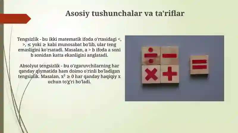 Tengsizliklarni isbotlashga oid misollar yechish 3