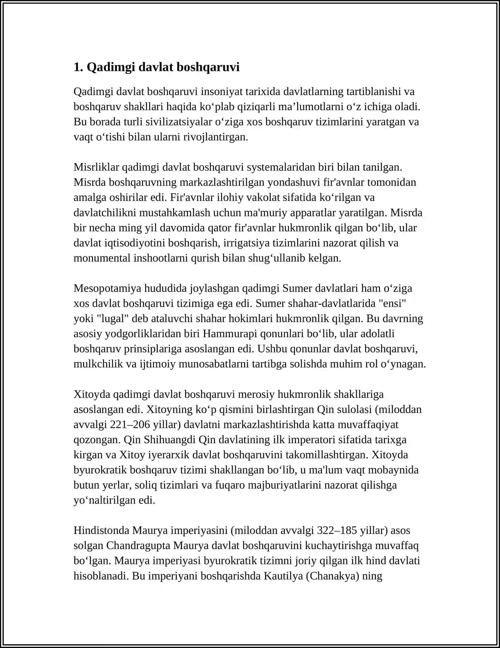 QADIMGI DAVLATCHILIKKA OID TUSHUNCHALAR. ZARDUSHTIYLIK KITOBIDAGI DAVLATCHILIK TUSHUNCHALARIGA OID MALUMOTLAR 3
