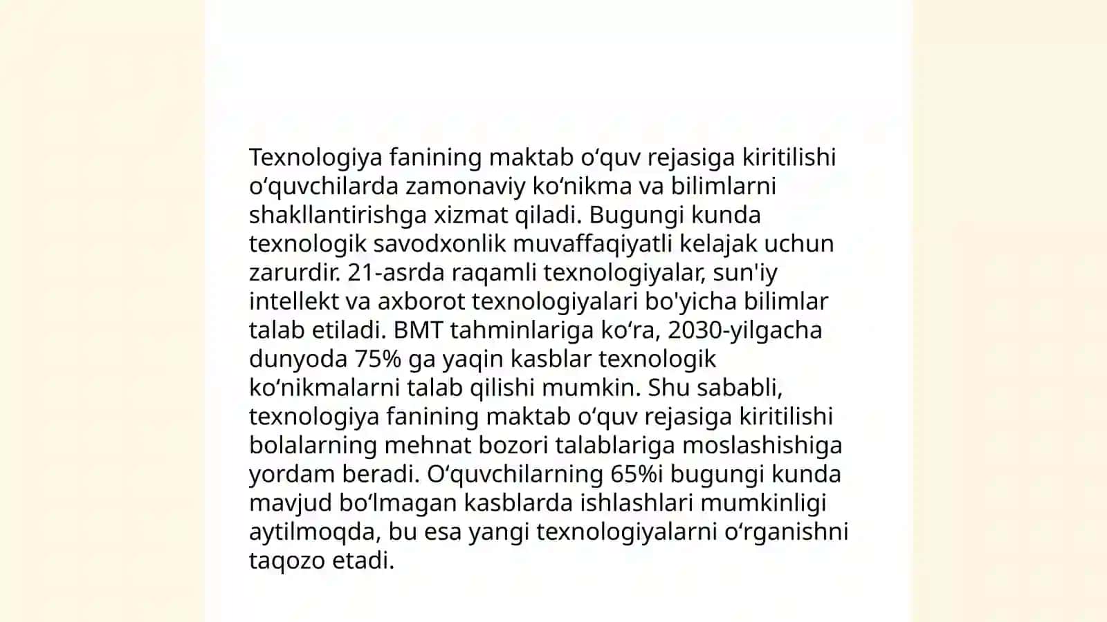 Texnologiya Fanining Maktab Oʻquv Rejasiga Kiritilishi va Tarixiy Taraqqiyoti 3