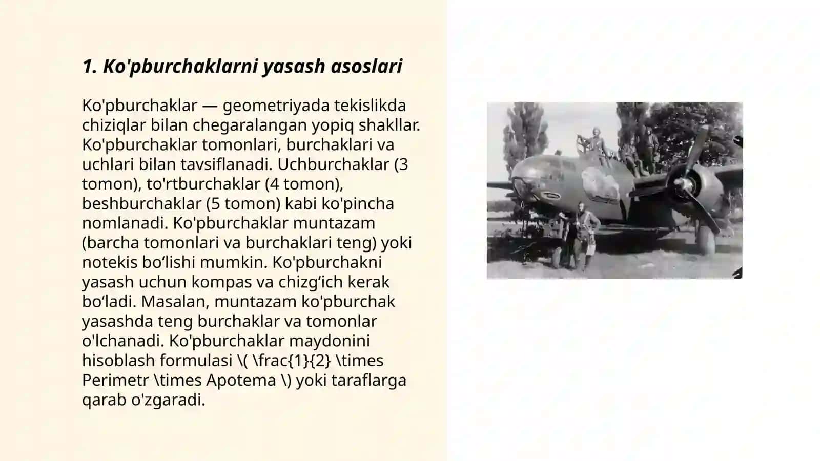 Ko'pburchaklarni yasash asoslari 3