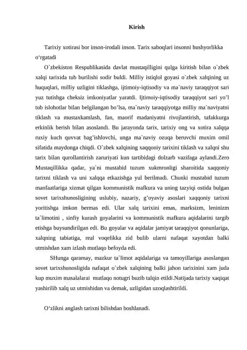 O'zbekistonning Yangi Tarixining O'rganilishi 3