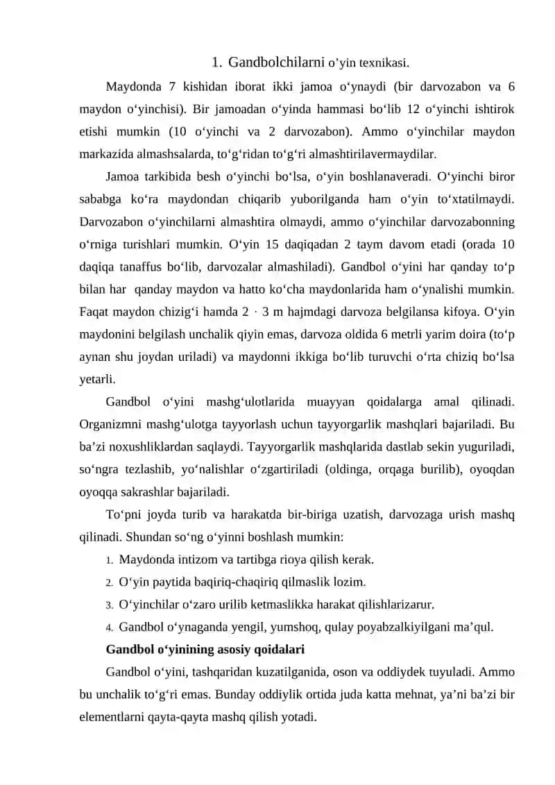 Gandbolchilarni texnikasi va taktikasining tasnifi 3