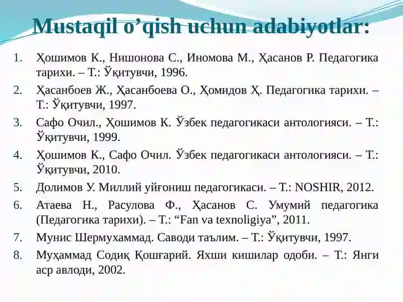 XVIIАSRDАNXIX АSRNING YARMIGАCHА TАRBIYA, MАKTАB VА PЕDАGОGIK FIKRLАR RIVOJI 3