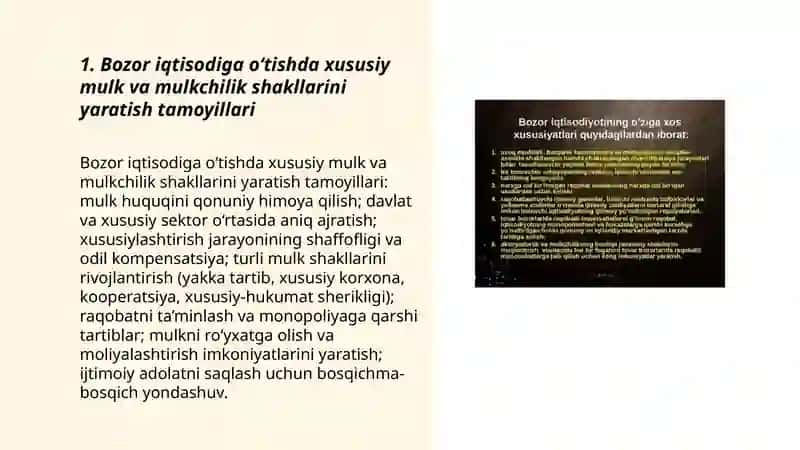 Bozor iqtisodiga utishning asosiy tamoyillari 3