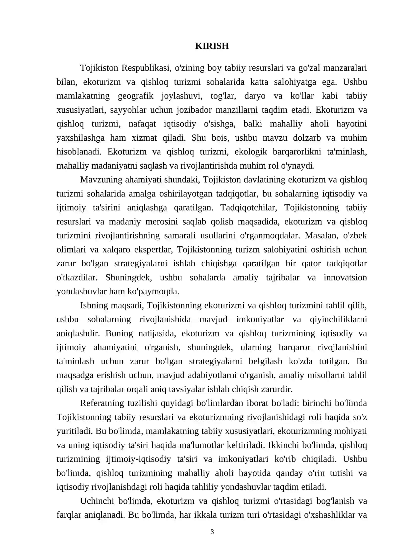 Tojikiston davlatining ekoturizmi va qishloq turizmi 3