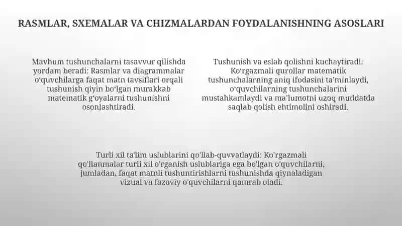 3 - 4 Sinf Matematika Darslarida Rasm, Sxema, Chizma Asosida Masala Yechishga O'Rgatish 3