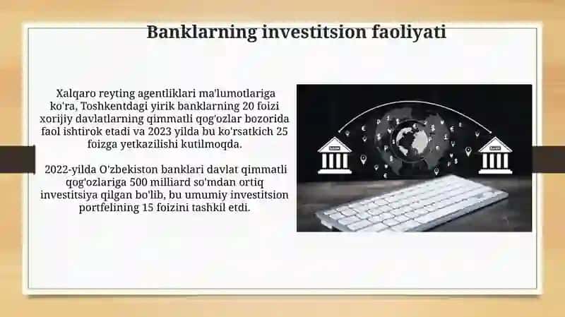 Banklarning qimmatli qog'ozlar bozoridagi faoliyati 3
