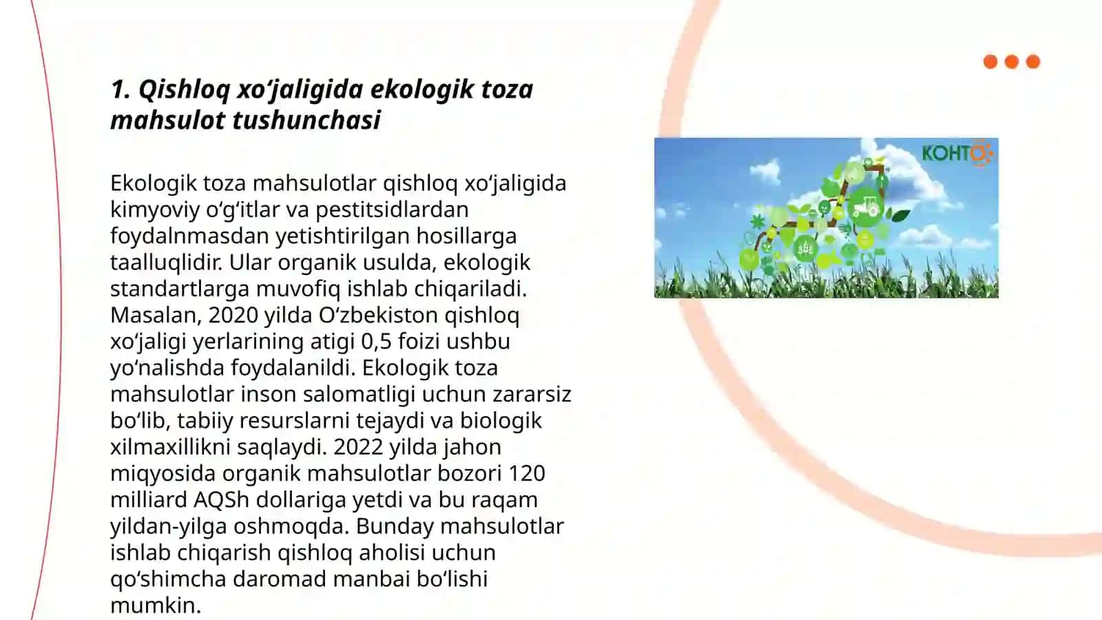 Qishloq xo‘jaligida ekologik toza mahsulot yetishtirish texnologiyalarini o‘rganish 3