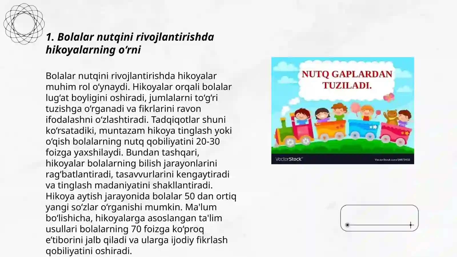 Bolalar nutqini òstirishda badiy adabiyot va hikoyalardan foydalanish 3