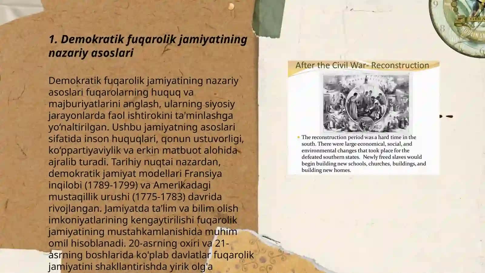 Oʻzbekistonda demokratik fuqarolik jamiyati asoslarining shakllantirilishi, amalga oshirilgan siyosiy islohotlar 3