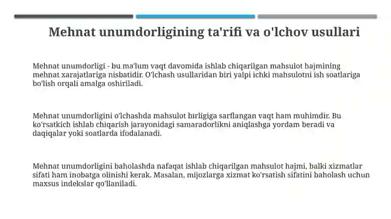 Mehnat unumdorligi-iqtisodiyoʻ 3