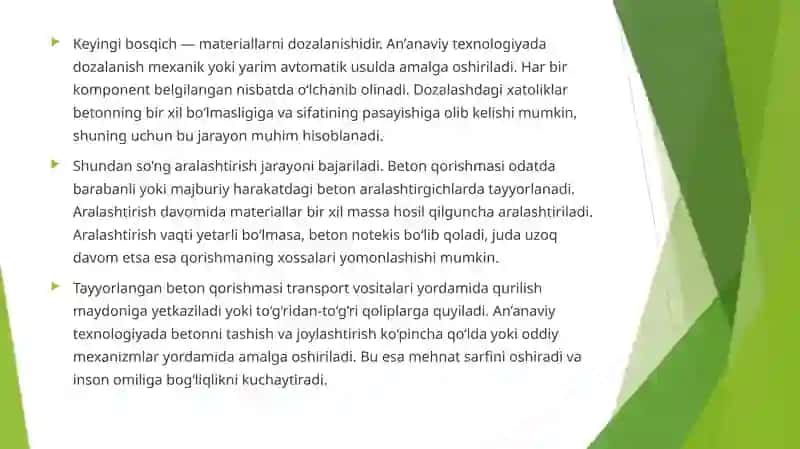 Beton qorishmasini tayyorlash va texnologiyasini modernizatsiya va rekonstruksiya qilish 3
