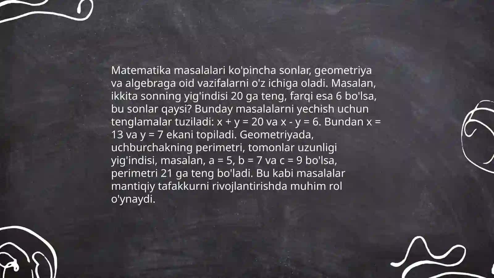 Matematika masalalari 3