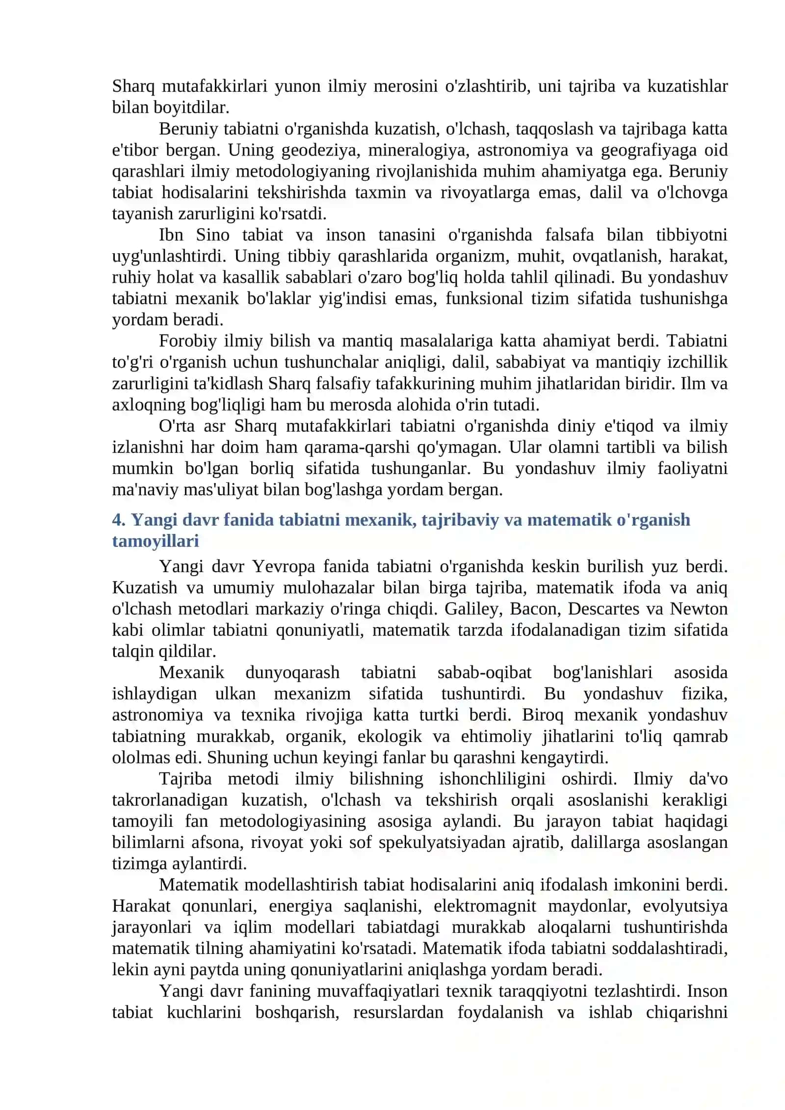 TABIATNI O'RGANISHGA OID QARASHLAR TARIXI 3