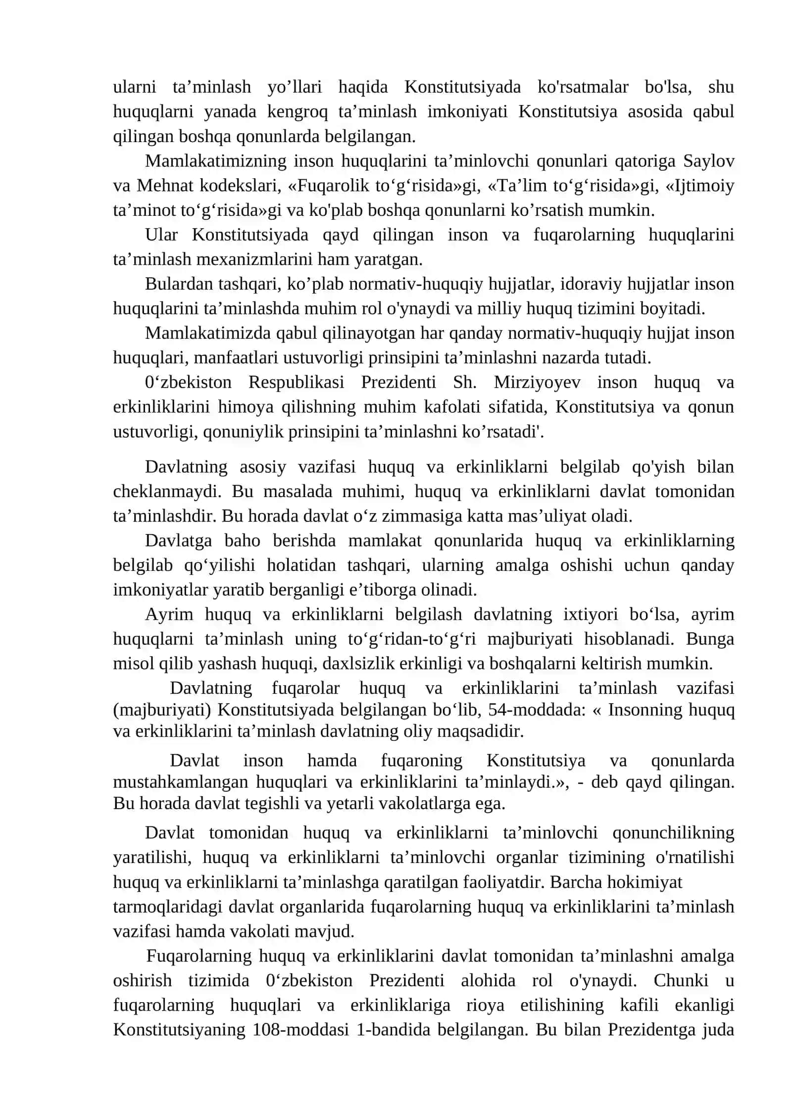 5-mavzu: Huquq va erkinliklarning kafolatlari.Fuqarolarning asosiy burchlari 3