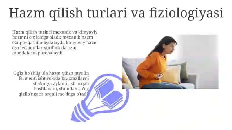 Ovqat hazim qilish turlari va ogir bemorlarga parvarish korsatish 3