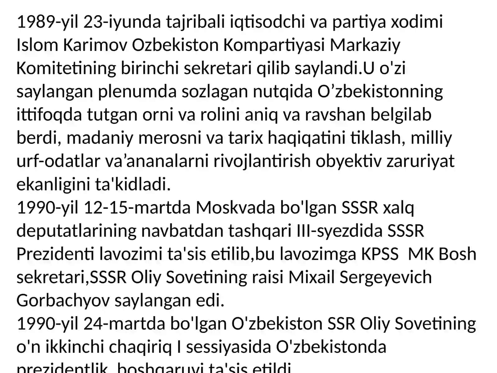 O'zbekiston Respublikasi mustaqilligining e'lon qilinishi 3