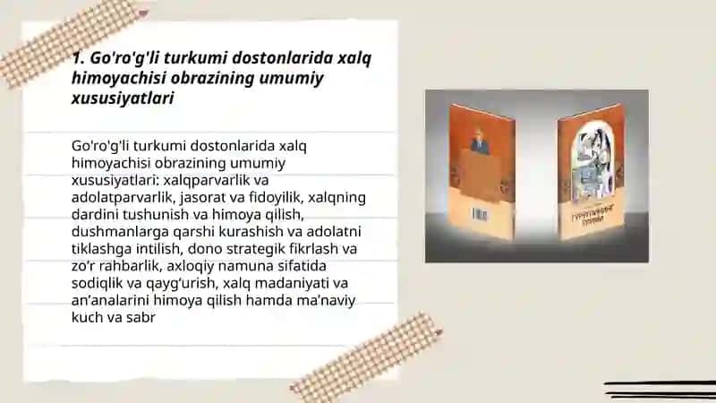 Go'ro'g'li turkumi dostonlarida xalq himoyachsi obrazi 3
