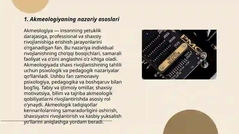 Akmeolog akmeologik xizmatda faoliyat sub'yekti sifatida. 3