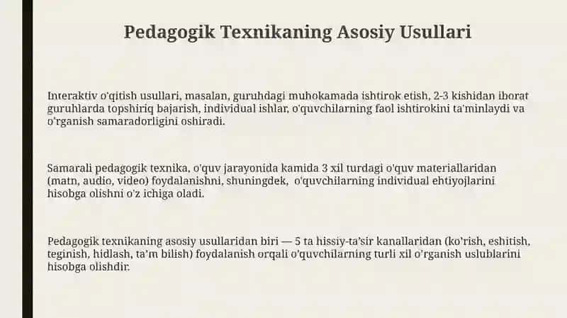 Pedagogik takt va pedagogik texnika haqida tushuncha 3