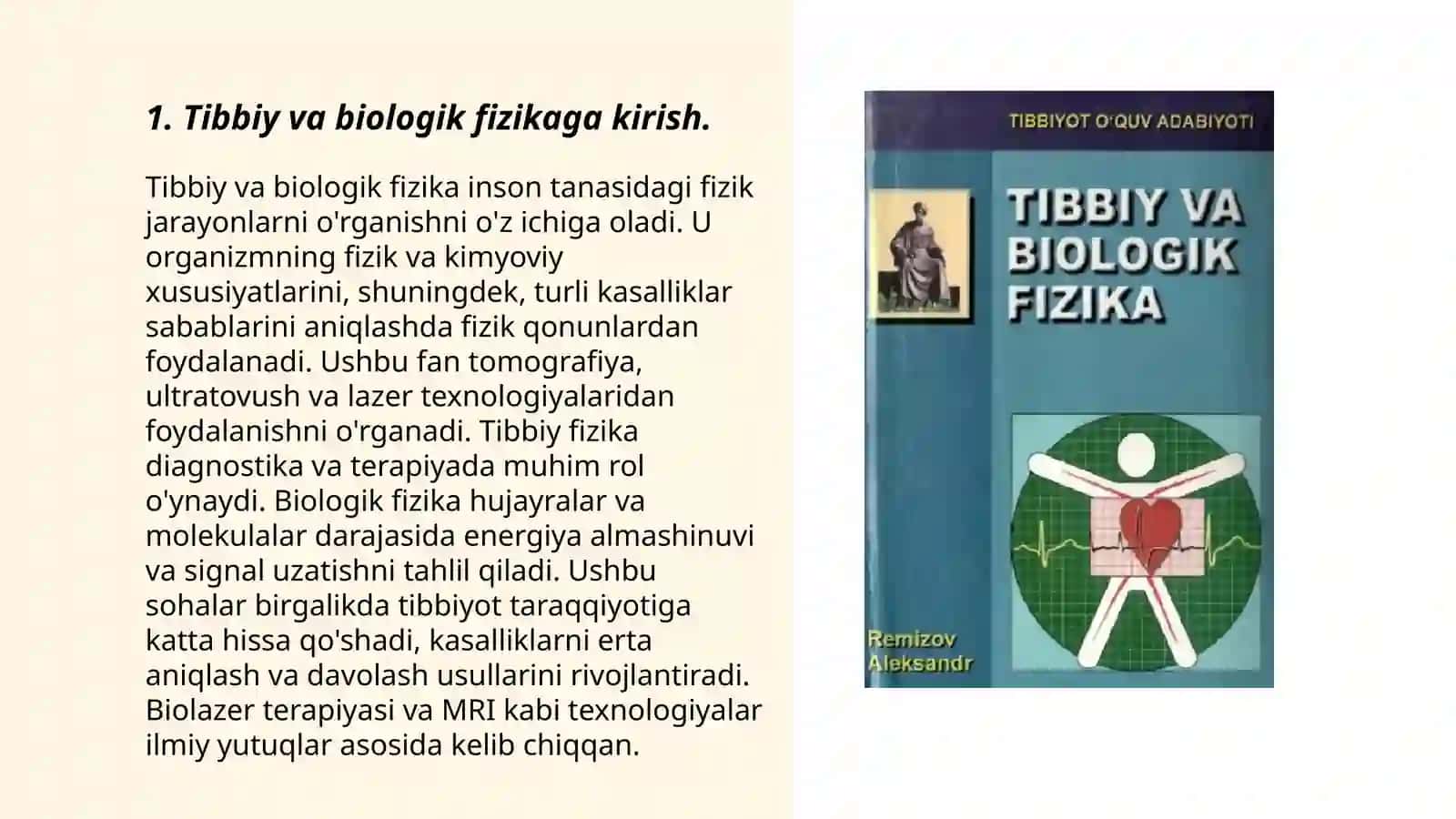 Tibbiy va biologik fizika faniga kirish 3