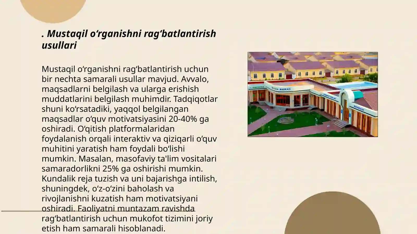 Mustaqil ishlash ko‘nikmasini shakllantirish bo‘yicha chora tadbirlar 3