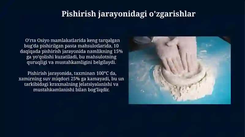 Xamir tayyorlashdan so'ng makaron hamirining struktura mexanik xususiyatlarini o'zgarishi 3