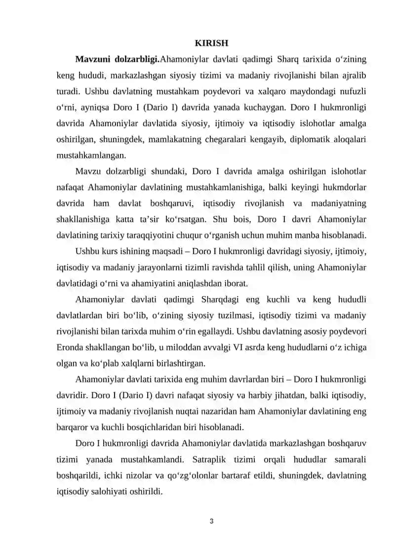 AHAMONIYLAR DAVLATI DORO I DAVRIDA 3