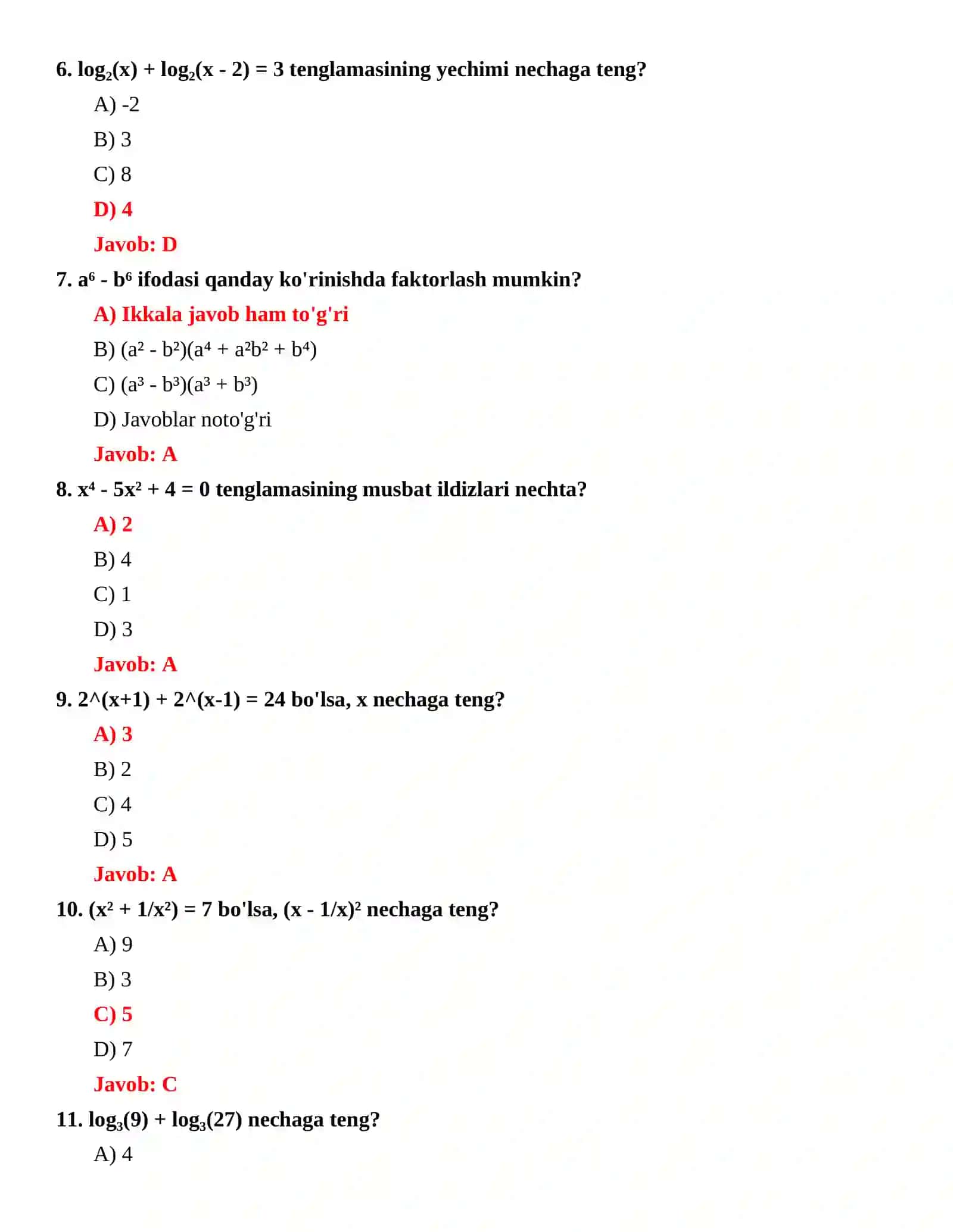 ARGOS barcha yo‘nalishlar — 2000 ta test 3