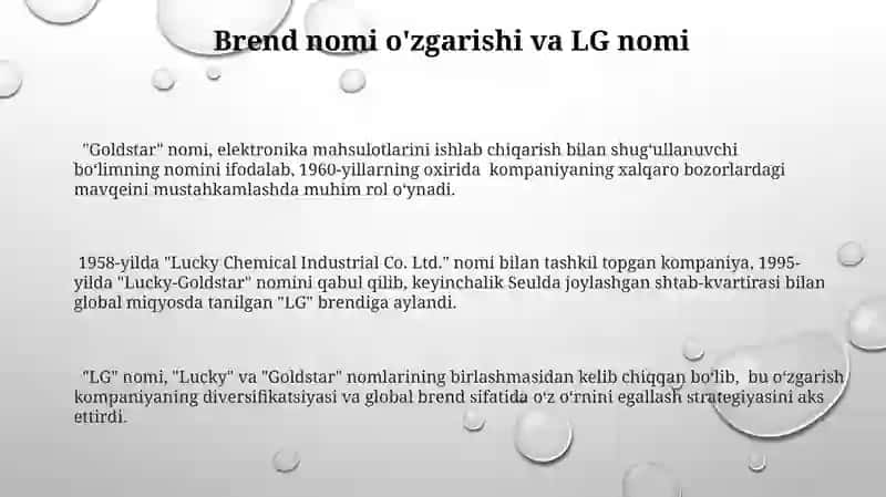 LG kompaniyasi rivojlanish tarixi 3