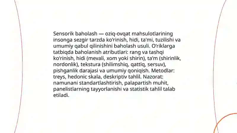 Oʻrik mevalar sifatiga sensorik baho berish 3