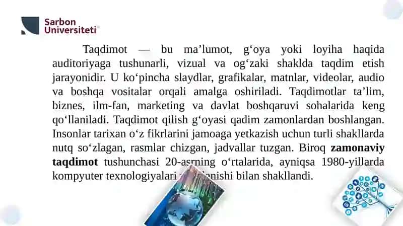 Zamonaviy Taqdimotlar Yaratish Texnologiyalari 3