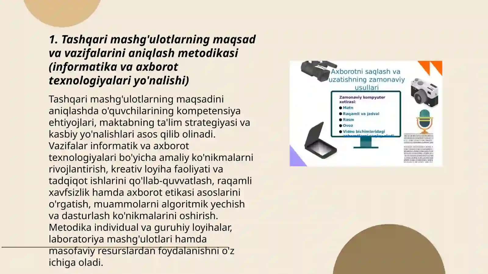 Informatika va axborot texnalogiyalari fanidan tashqari mashg'ulotlarni tashkil etish metodikasi 3