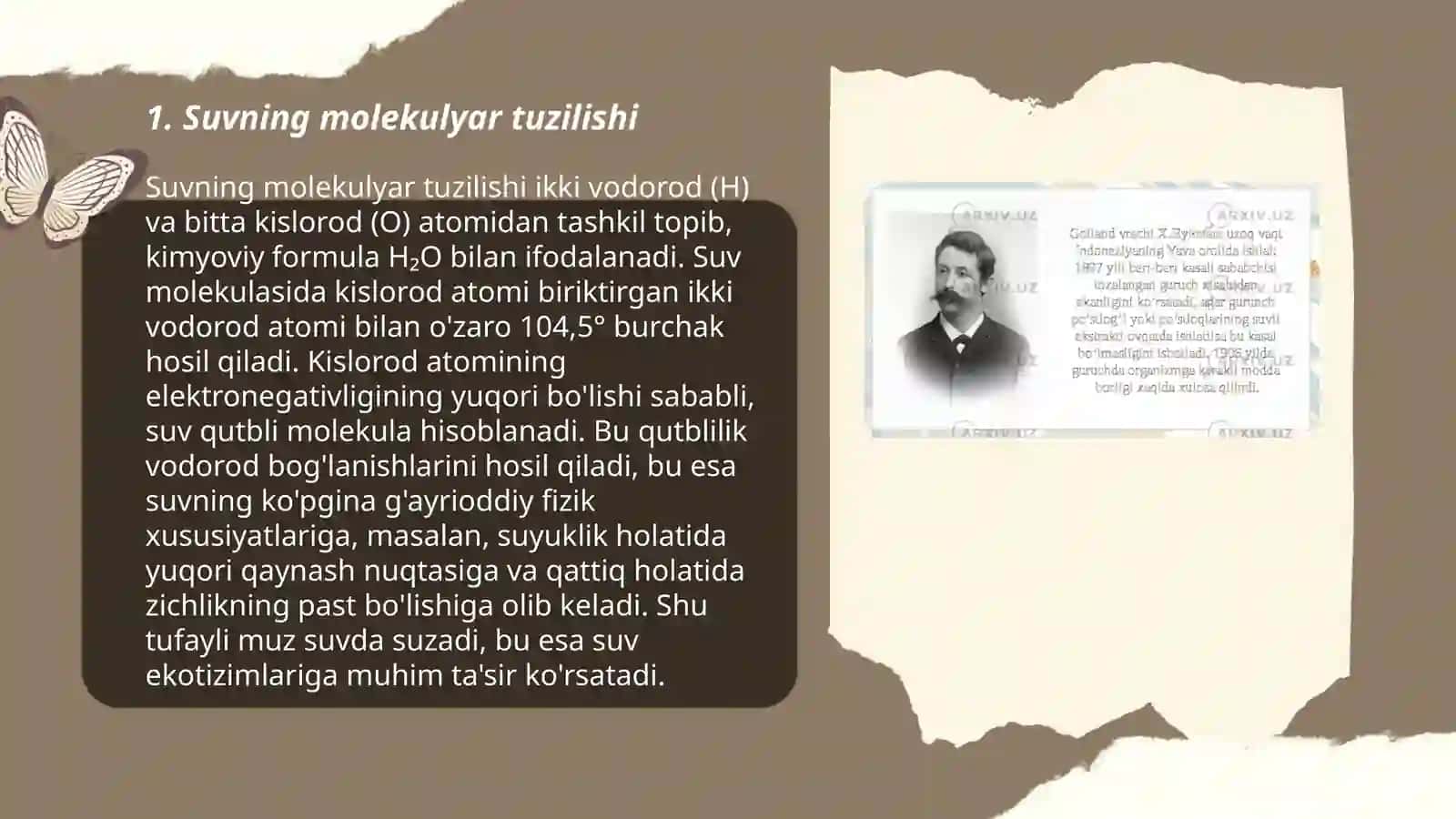 Suvning molekulyar tuzilishi 3