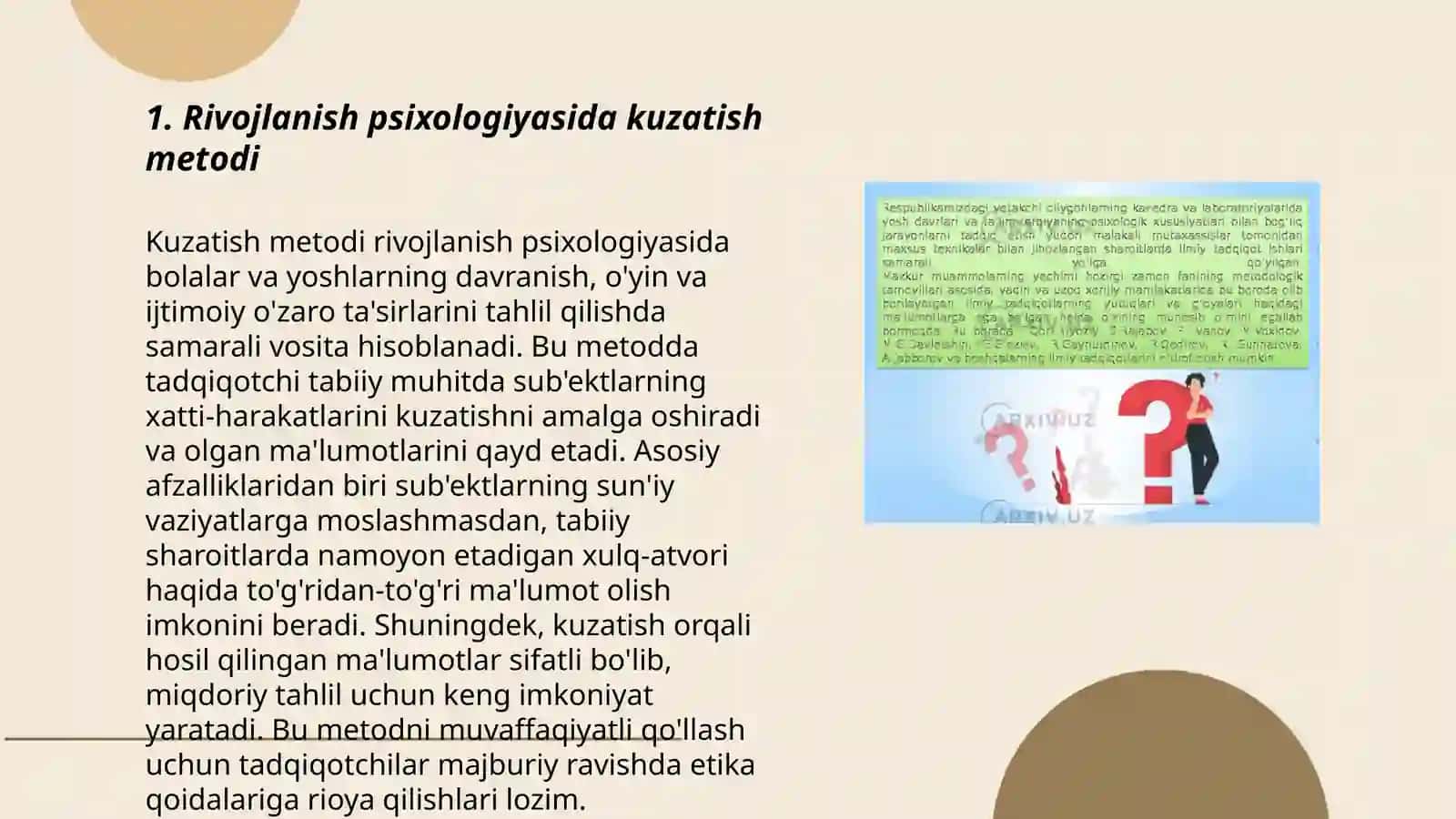 Rivojlanish psixologiyasining tadqiqot metodlari 3