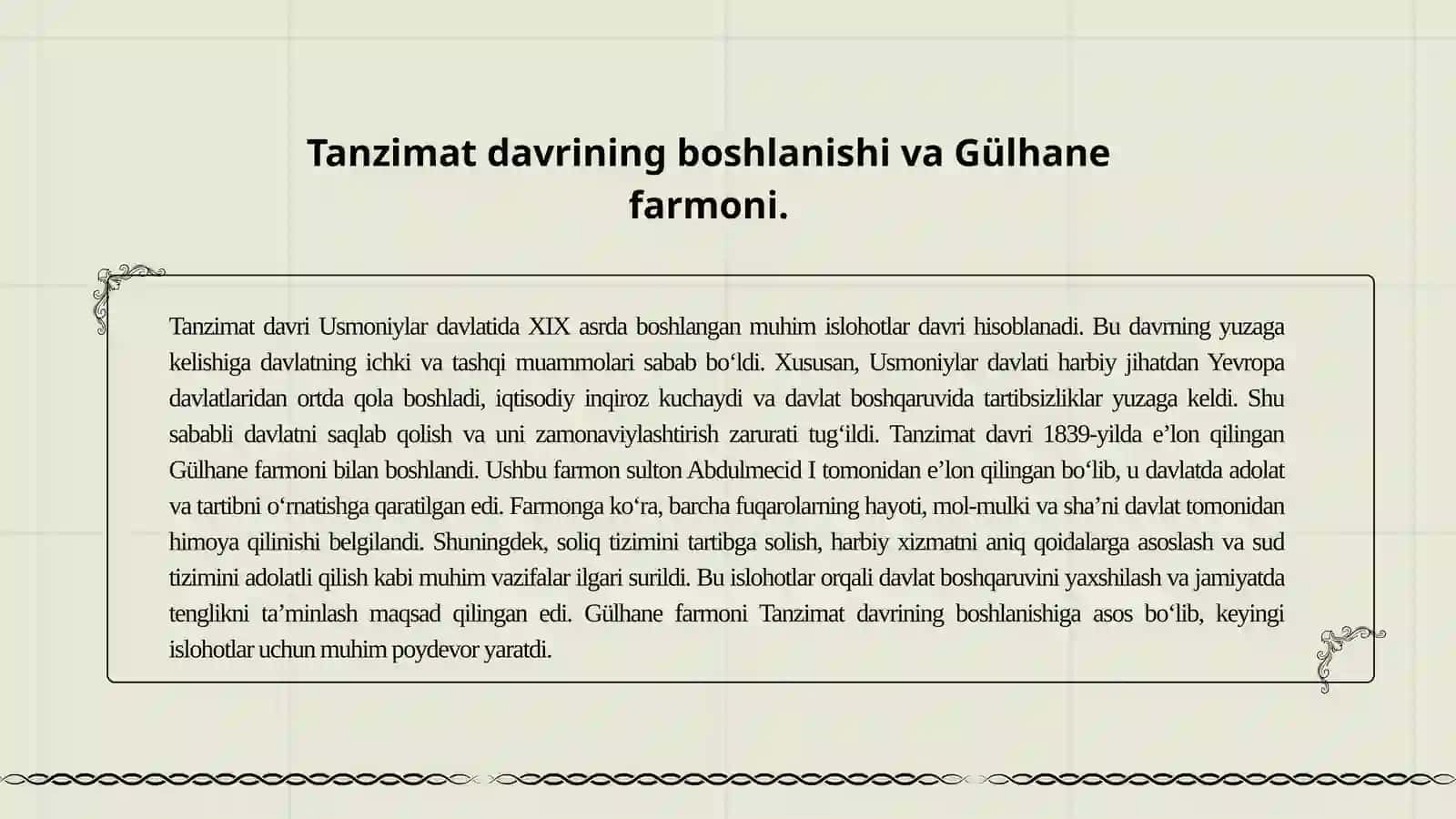 Tanzimat davri rasmiy islohot hujjatlari. 3