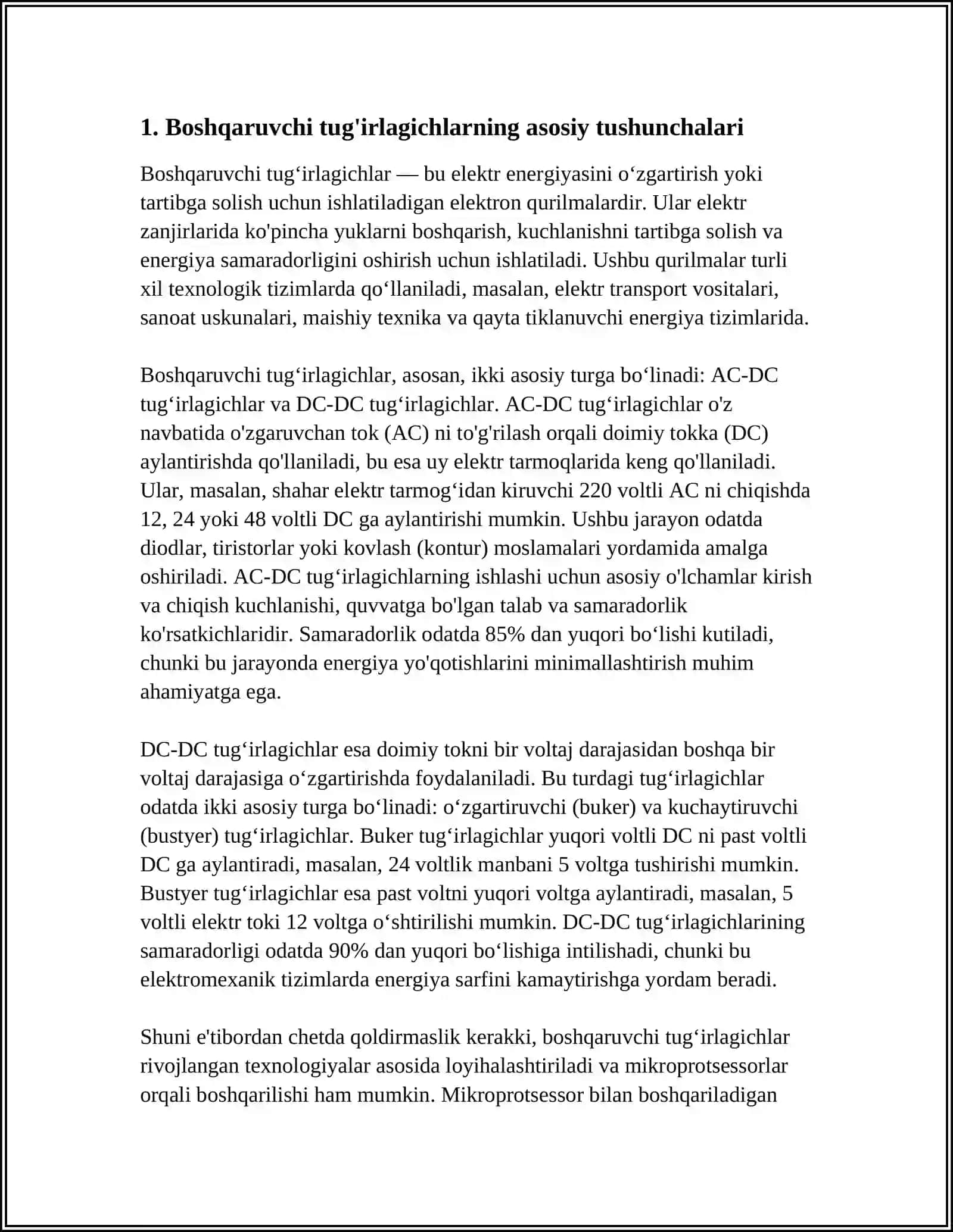 Boshqaruvchi Tug'irlagichlar va Intervallar 3