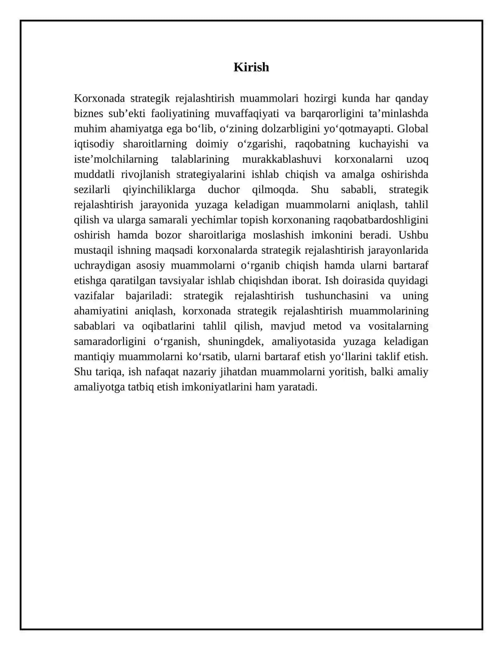 Korxonada strategik rejalashtirish muammolari 3