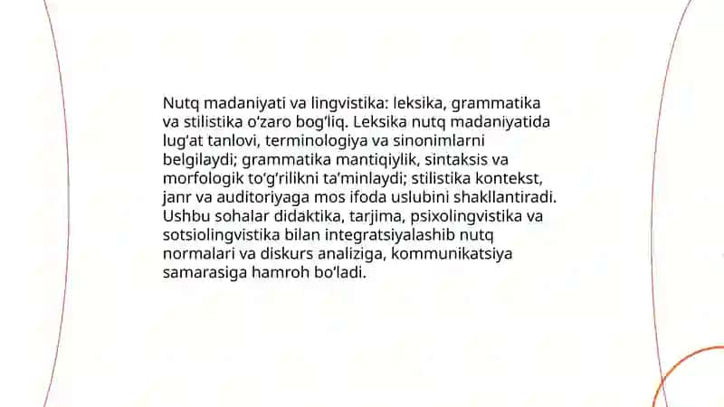 Nutq madaniyati fanining boshqa fanlar bilan oʻzaro munosabati 3