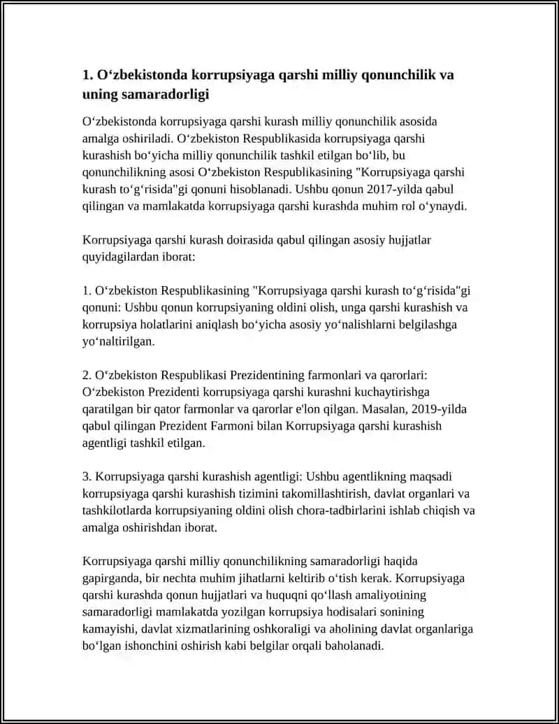 OʻZBEKISTONDA KORRUPSIYAGA QARSHI KURASH MEXANIZMLARI 3