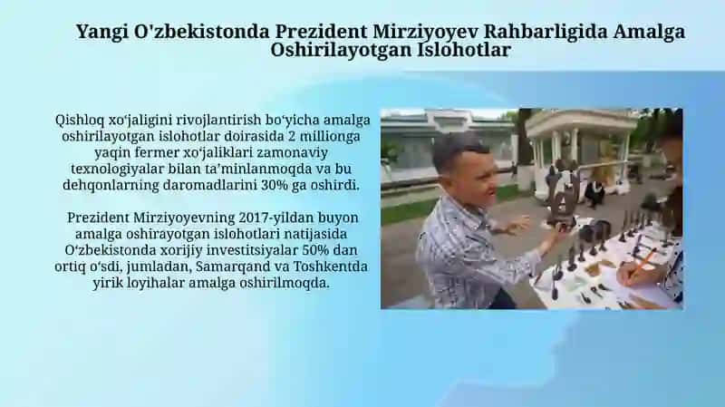 Yangi O'zbekistonda Prezident Mirziyoyev Rahbarligida Amalga Oshirilayotgan Islohotlar 3
