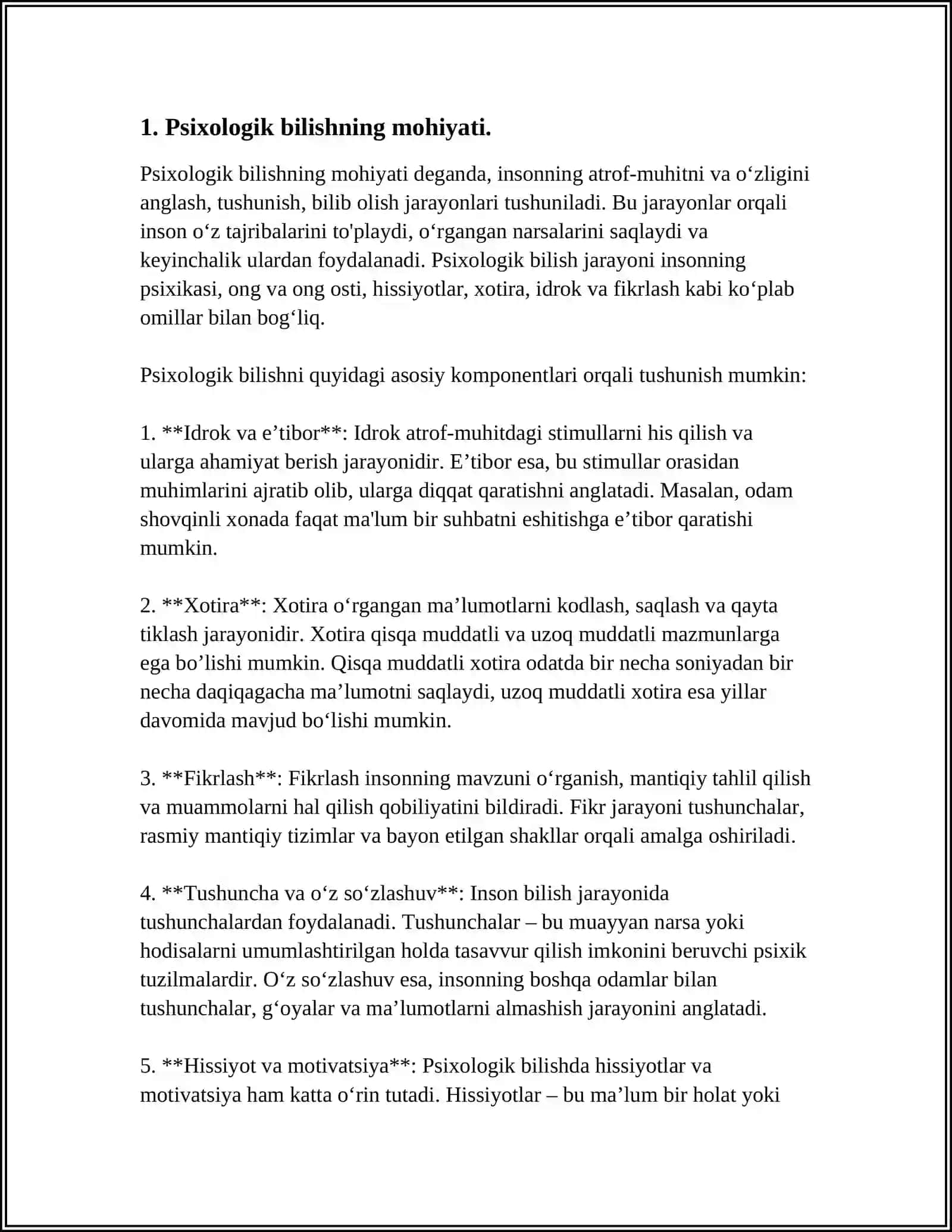 PSIXOLOGIK BILISH FAOLIYAT SIFATIDA 3