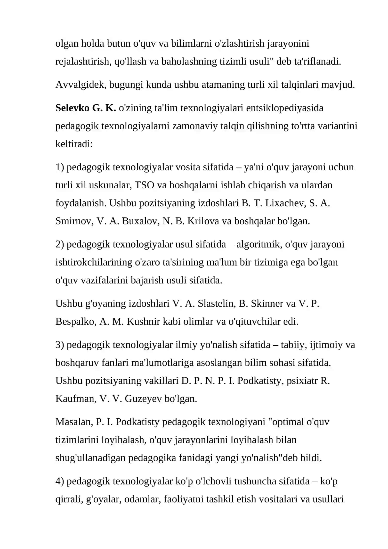 Pedagogik texnologiyalar ko’p o’lchovli tushuncha sifatida 3