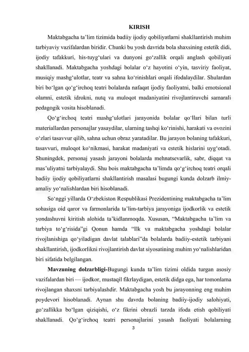 Maktabgacha yoshdagi bolalarni qoʻgʻirchoq teatri personajlarini yasash orqali badiiy ijodiy qobilyatlarini shakillantirishning tarbiyaviy ahamiyati 3